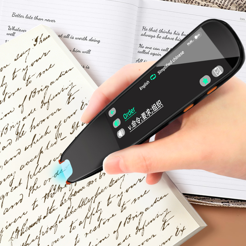 Dimdu Smart Reading Pen scanning a textbook with high accuracy.